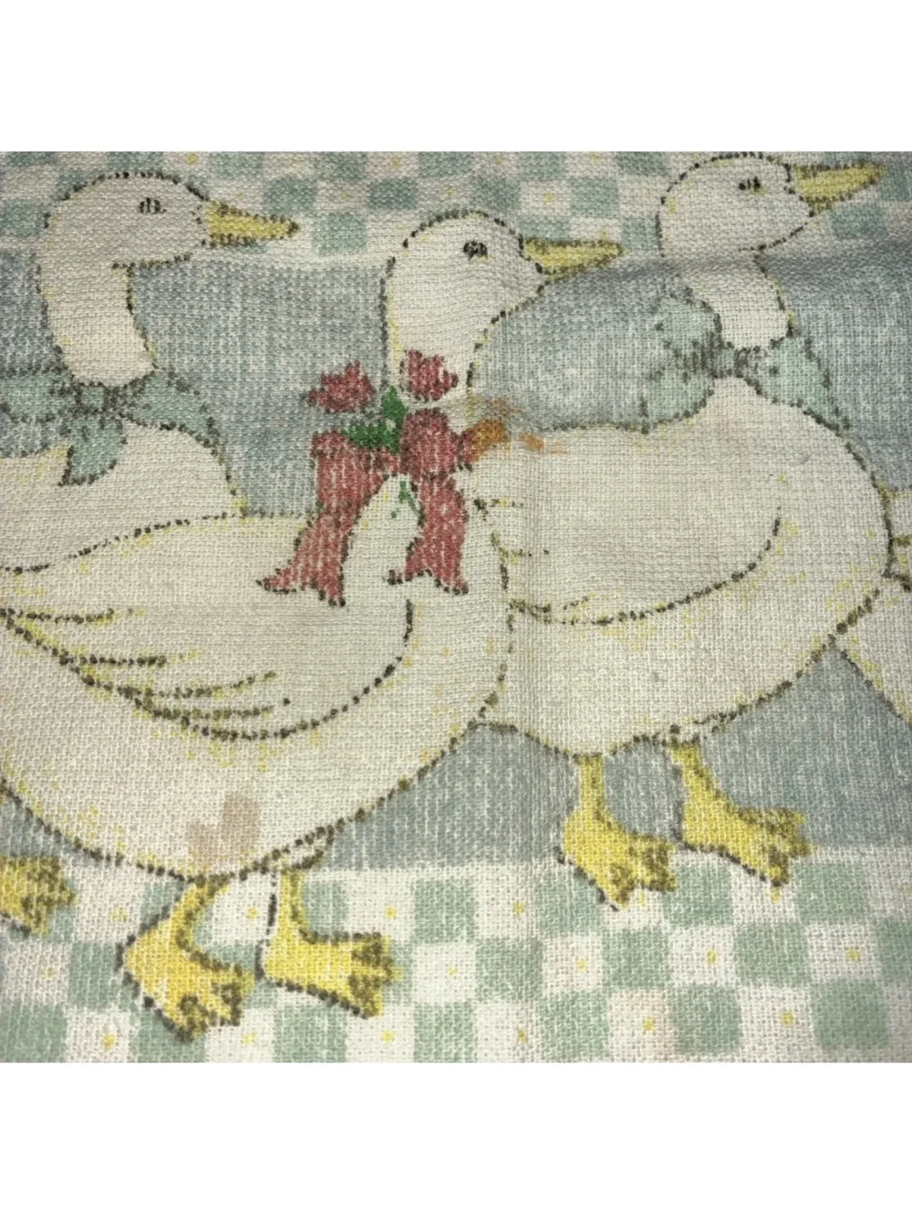 Vintage marmalade goose tea towel- faded thin and spots